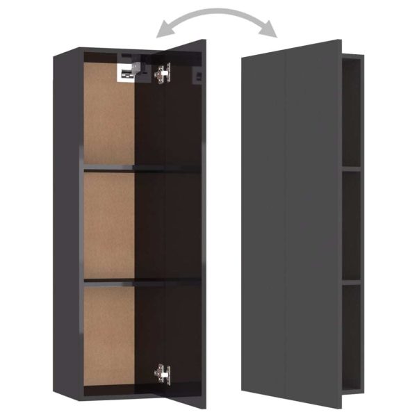 Palmers TV Cabinet Engineered Wood – 30.5x30x110 cm, High Gloss Grey