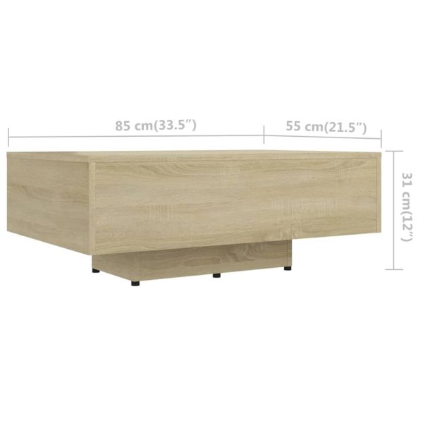 Coffee Table Engineered Wood – 85x55x31 cm, Sonoma oak