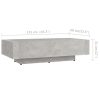 Coffee Table Engineered Wood – 115x60x31 cm, Concrete Grey