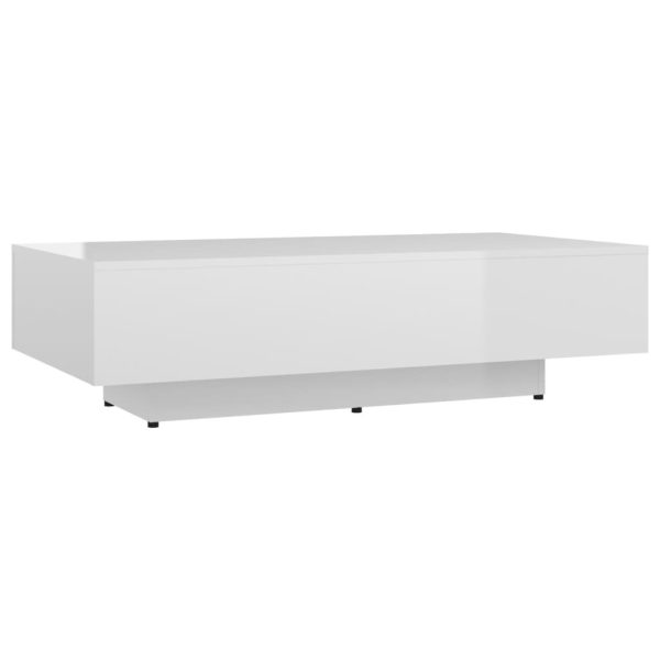 Coffee Table Engineered Wood – 115x60x31 cm, High Gloss White
