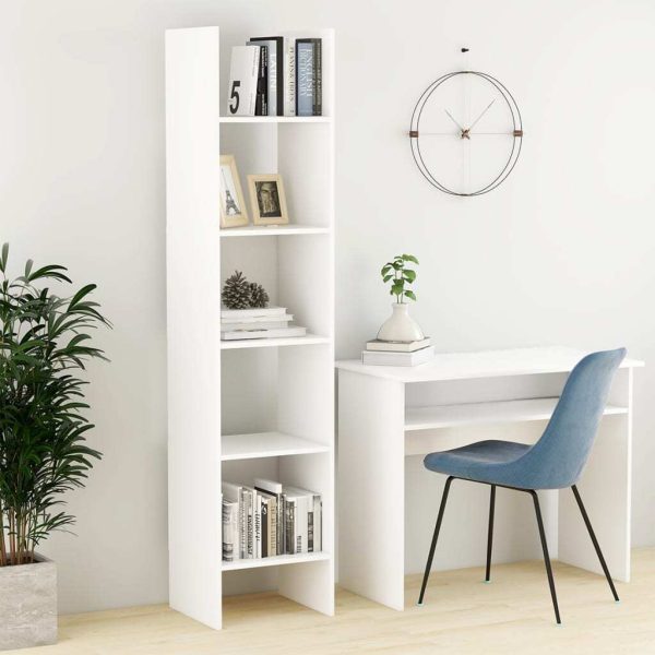 Book Cabinet 40x35x180 cm Engineered Wood – White
