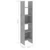 Book Cabinet 40x35x180 cm Engineered Wood – Concrete Grey
