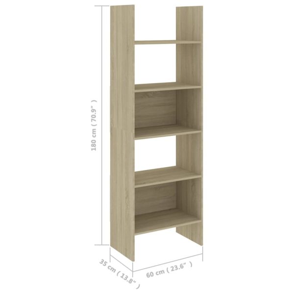 Book Cabinet 60x35x180 cm Engineered Wood – Sonoma oak