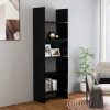 Book Cabinet 60x35x180 cm Engineered Wood – High Gloss Black