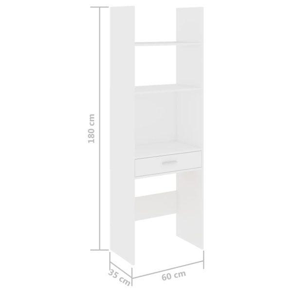 Book Cabinet 60x35x180 cm Engineered Wood – White