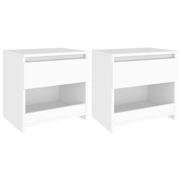 Brixton Bedside Cabinet 40x30x39 cm Engineered Wood – White, 2