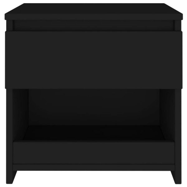 Brixton Bedside Cabinet 40x30x39 cm Engineered Wood – Black, 2