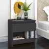 Brixton Bedside Cabinet 40x30x39 cm Engineered Wood – Grey, 1