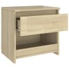 Brixton Bedside Cabinet 40x30x39 cm Engineered Wood – Sonoma oak, 1