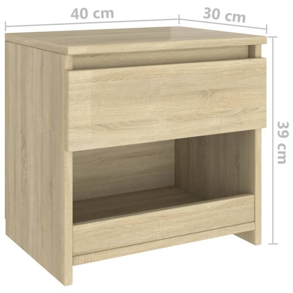 Brixton Bedside Cabinet 40x30x39 cm Engineered Wood – Sonoma oak, 1