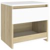 Brixton Bedside Cabinet 40x30x39 cm Engineered Wood – White and Sonoma Oak, 2