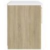 Brixton Bedside Cabinet 40x30x39 cm Engineered Wood – White and Sonoma Oak, 2