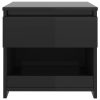 Brixton Bedside Cabinet 40x30x39 cm Engineered Wood – High Gloss Black, 1