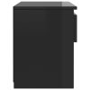 Brixton Bedside Cabinet 40x30x39 cm Engineered Wood – High Gloss Black, 2