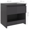 Brixton Bedside Cabinet 40x30x39 cm Engineered Wood – High Gloss Grey, 2