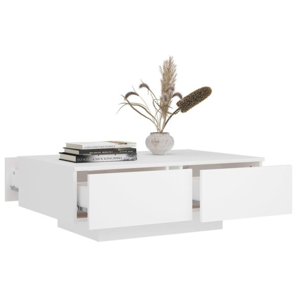 Coffee Table 90x60x31 cm Engineered Wood – White