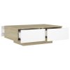 Coffee Table 90x60x31 cm Engineered Wood – White and Sonoma Oak