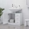 Sink Cabinet 63x30x54 cm Engineered Wood – High Gloss White