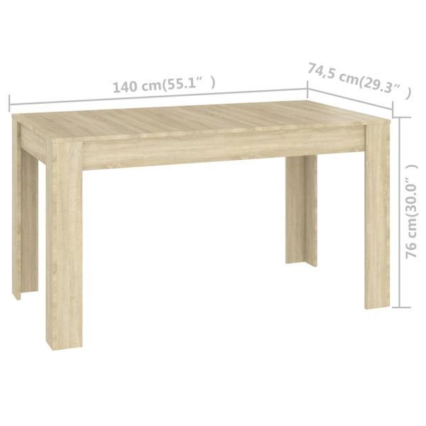 Dining Table 140×74.5×76 cm Engineered Wood – Sonoma oak