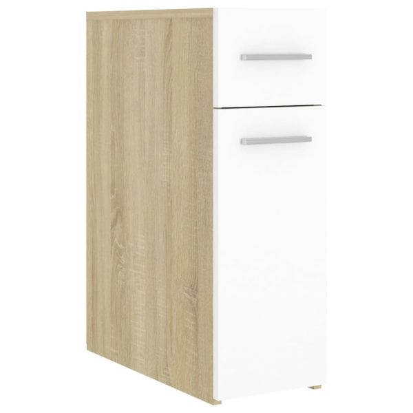 Apothecary Cabinet 20×45.5×60 cm Engineered Wood – White and Sonoma Oak