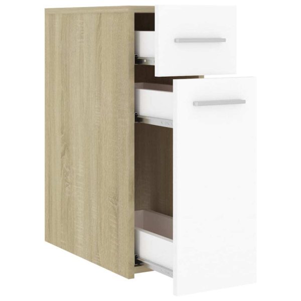 Apothecary Cabinet 20×45.5×60 cm Engineered Wood – White and Sonoma Oak
