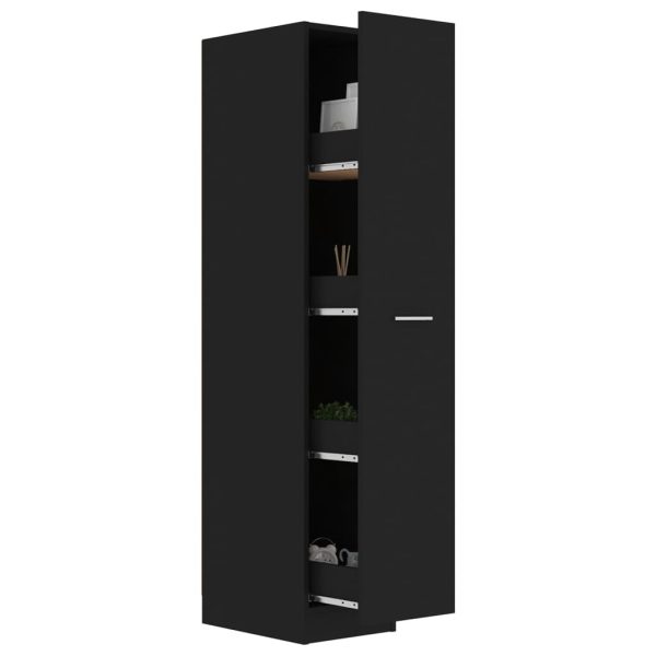 Apothecary Cabinet 30×42.5×150 cm Engineered Wood – Black