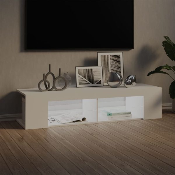 Dorchester TV Cabinet with LED Lights 135x39x30 cm – White