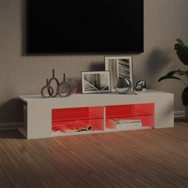 Dorchester TV Cabinet with LED Lights 135x39x30 cm – White