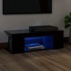 Catonsville TV Cabinet with LED Lights 90x39x30 cm – Black