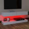 Clemente TV Cabinet with LED Lights 120×35 cm – White