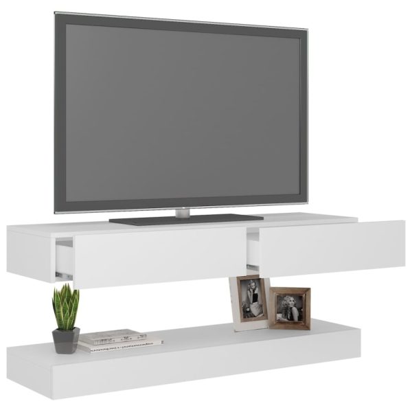 Clemente TV Cabinet with LED Lights 120×35 cm – White