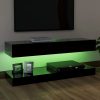 Clemente TV Cabinet with LED Lights 120×35 cm – Black