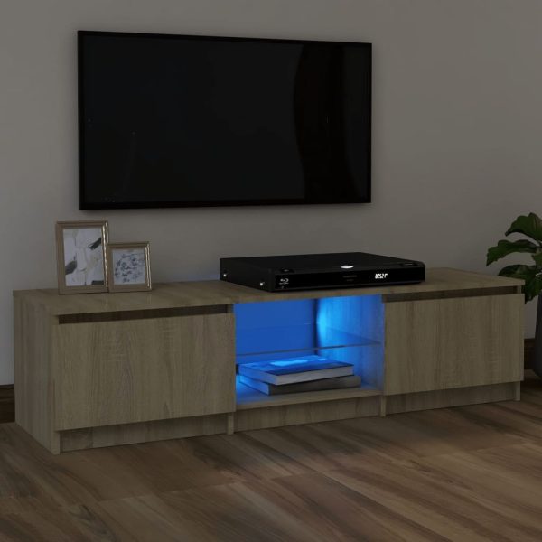 Blackfoot TV Cabinet with LED Lights – 120x30x35.5 cm, Sonoma oak