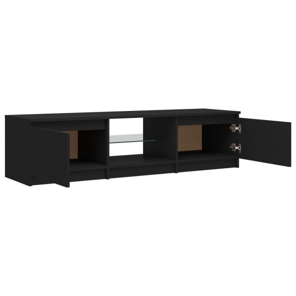 Blackfoot TV Cabinet with LED Lights – 140x40x35.5 cm, Black