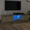 Blackfoot TV Cabinet with LED Lights – 140x40x35.5 cm, Sonoma oak