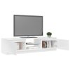Blackfoot TV Cabinet with LED Lights – 140x40x35.5 cm, High Gloss White