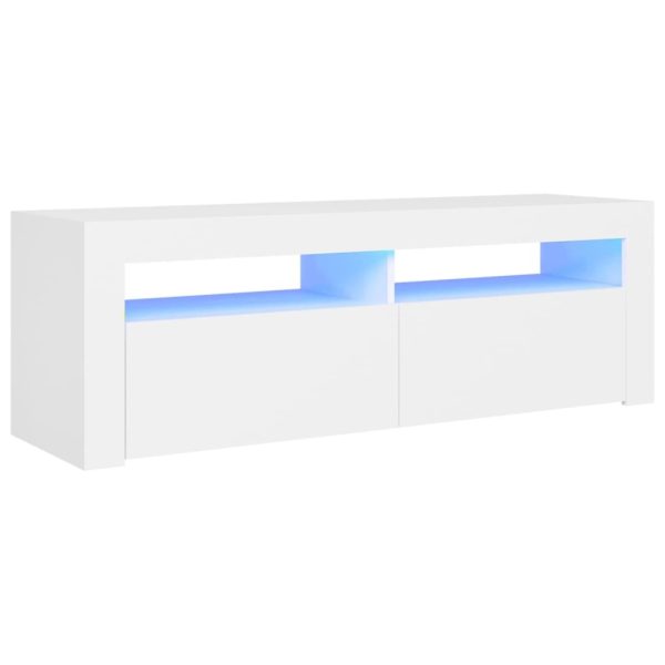 Romsey TV Cabinet with LED Lights 120x35x40 cm – White