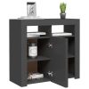 Sideboard with LED Lights – 80x35x75 cm, Grey