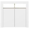 Sideboard with LED Lights – 80x35x75 cm, White and Sonoma Oak