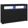 Sideboard with LED Lights – 115.5x30x75 cm, Black