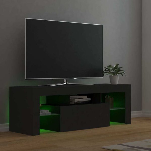 Crigglestone TV Cabinet with LED Lights 120x35x40 cm – Grey