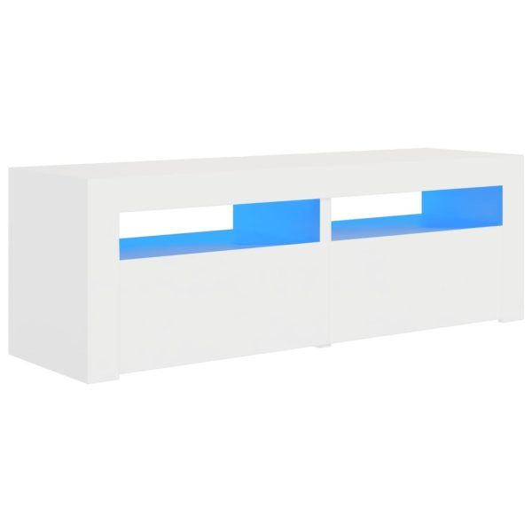 Closter TV Cabinet with LED Lights 120x35x40 cm – White