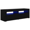 Closter TV Cabinet with LED Lights 120x35x40 cm – Black