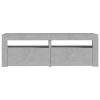 Closter TV Cabinet with LED Lights 120x35x40 cm – Concrete Grey