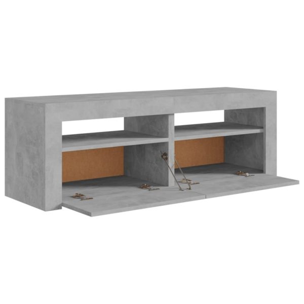Closter TV Cabinet with LED Lights 120x35x40 cm – Concrete Grey
