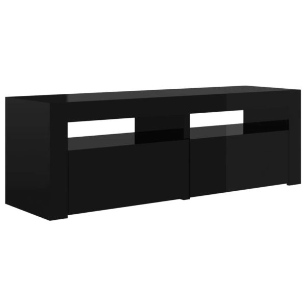 Closter TV Cabinet with LED Lights 120x35x40 cm – High Gloss Black