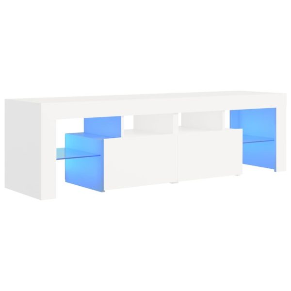 Brooklyn TV Cabinet with LED Lights 140×36.5×40 cm – White