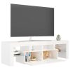 Brooklyn TV Cabinet with LED Lights 140×36.5×40 cm – High Gloss White