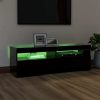 Orland TV Cabinet with LED Lights – 120x35x40 cm, Black