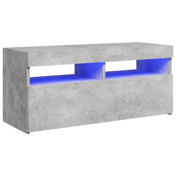 Orland TV Cabinet with LED Lights – 90x35x40 cm, Concrete Grey